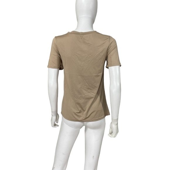 Beige V Neck Lace Up Short Sleeve Top
New - Picture 6 of 6